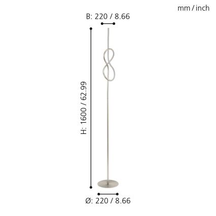 Eglo 97942 - LED Golvlampa NOVAFELTRIA LED/13W/230V