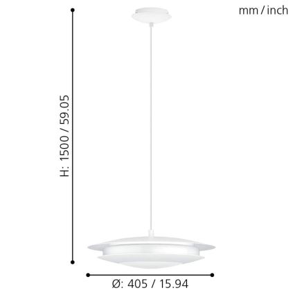 Eglo 98041 - Dimbar LED-lampakrona med snöre MONEVA-C LED/18W/230V