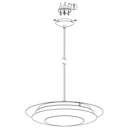 Eglo 98041 - Dimbar LED-lampakrona med snöre MONEVA-C LED/18W/230V