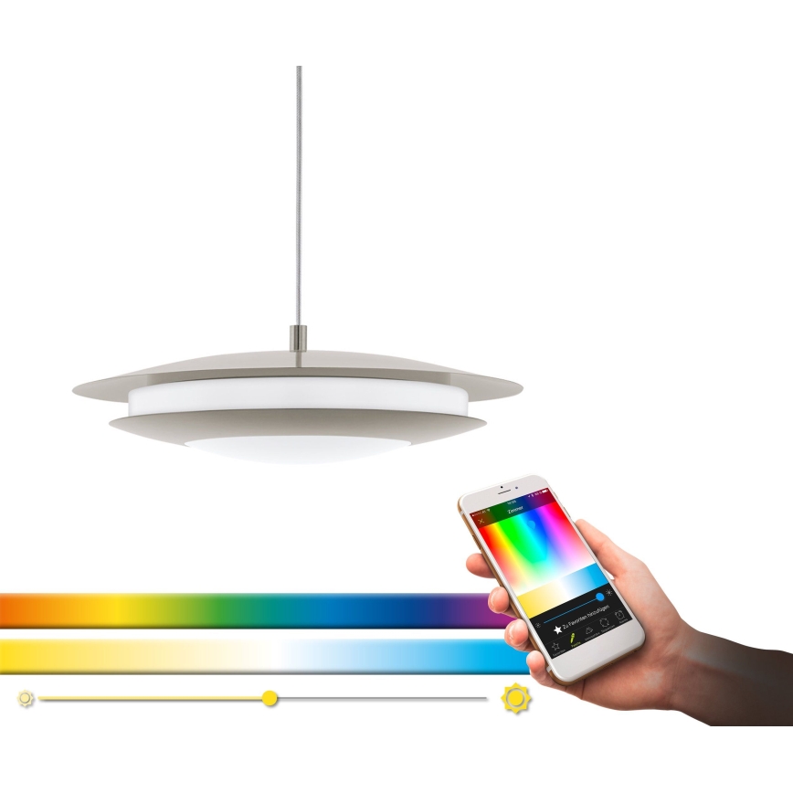 Eglo 98043 - LED RGBW Ljusreglerad ljuskrona på snöre MONEVA LED/18W/230V