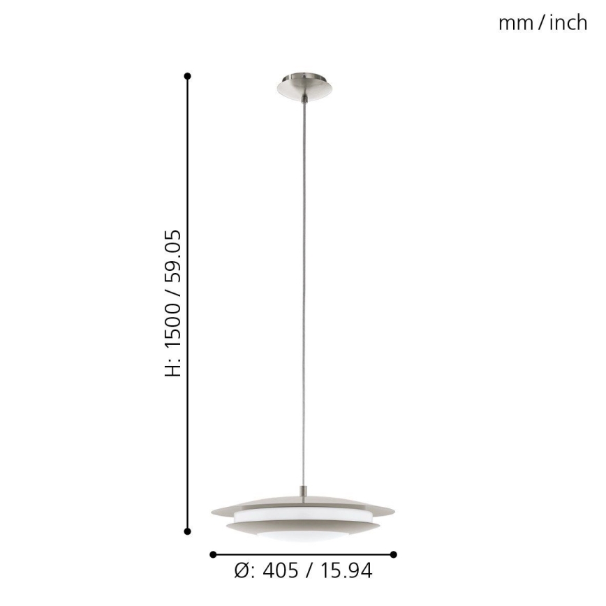 Eglo 98043 - LED RGBW Ljusreglerad ljuskrona på snöre MONEVA LED/18W/230V