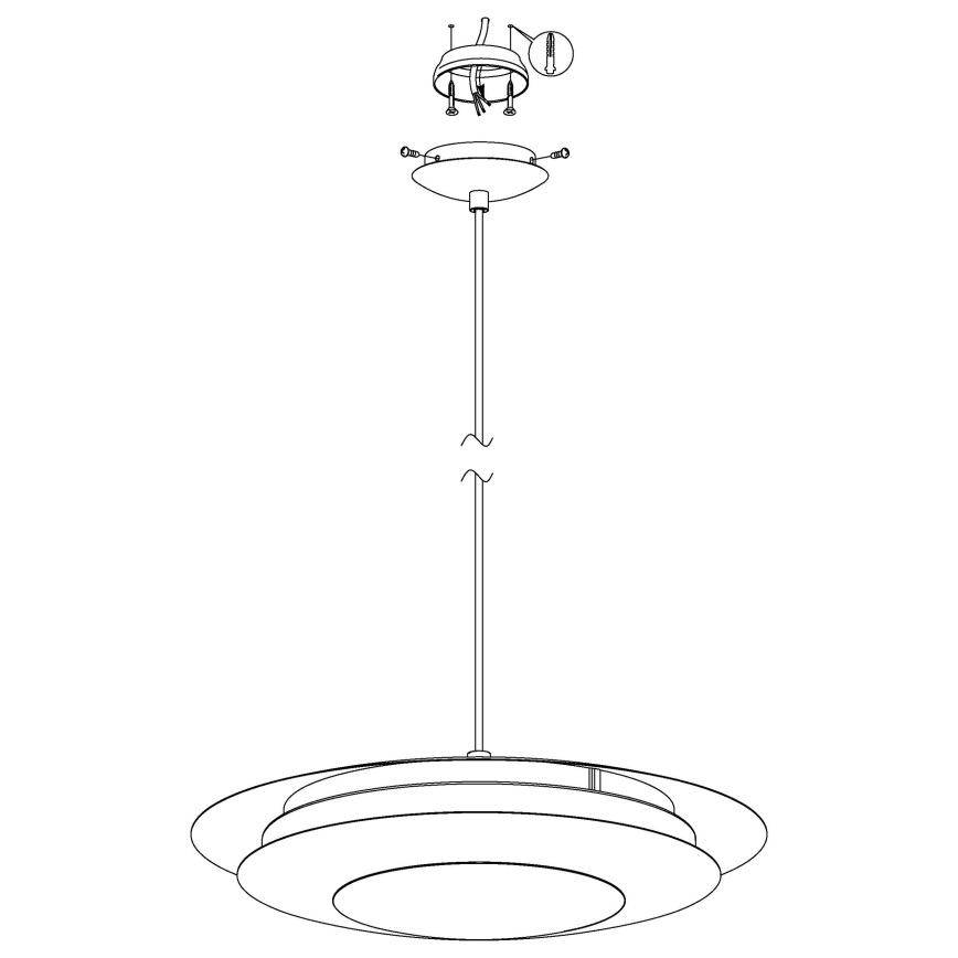 Eglo 98043 - LED RGBW Ljusreglerad ljuskrona på snöre MONEVA LED/18W/230V