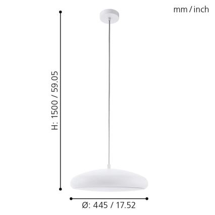 Eglo 98046 - Dimbar LED-lampakrona med snöre RIODEVA-C LED/27W/230V