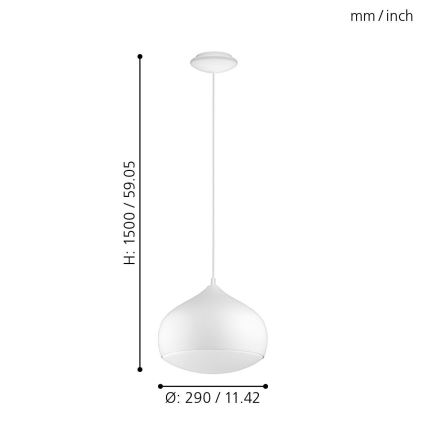 Eglo 98047 - LED RGBW Dimbart pendel på vajer COMBA-C LED/18W/230V