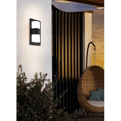 Eglo 98086 - Utomhus Väggbelysning CISTIERNA 2xE27/10W/230V antracit IP44