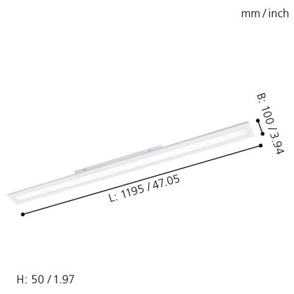 Eglo 98089 - Dimbar LED-panel SALOBRENA-C LED/34W/230V + Fjärrkontroll
