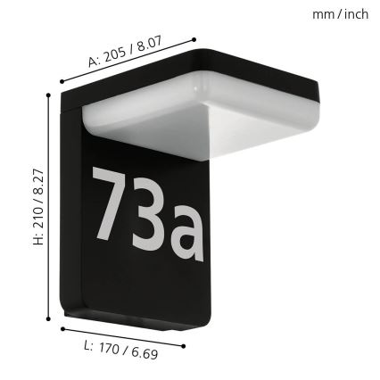 Eglo 98091 - LED husnummer AMAros LED/11W/230V IP44