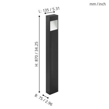 Eglo 98097 - LED Utomhuslampa MANFRIA LED/10W/230V IP44 höjd 870