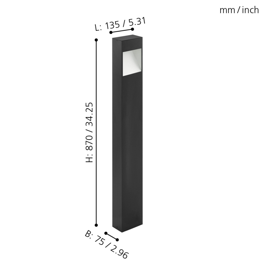 Eglo 98097 - LED Utomhuslampa MANFRIA LED/10W/230V IP44 höjd 870