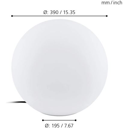 Eglo 98106 - LED RGBW Utomhuslampa MONTEROLO-C 1xLED/9W/230V IP65 Ø390
