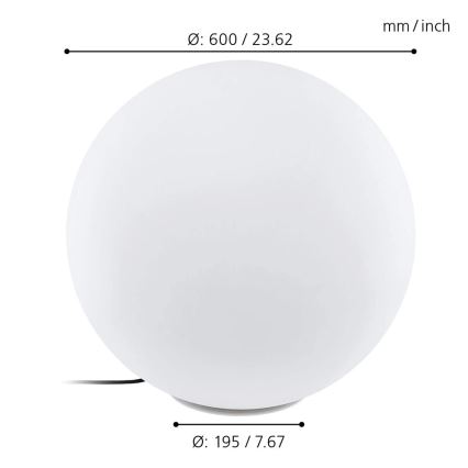 Eglo 98108 - LED RGBW Utomhus Golvlampa MONTEROLO-C 1xLED/9W/230V IP65 ø600