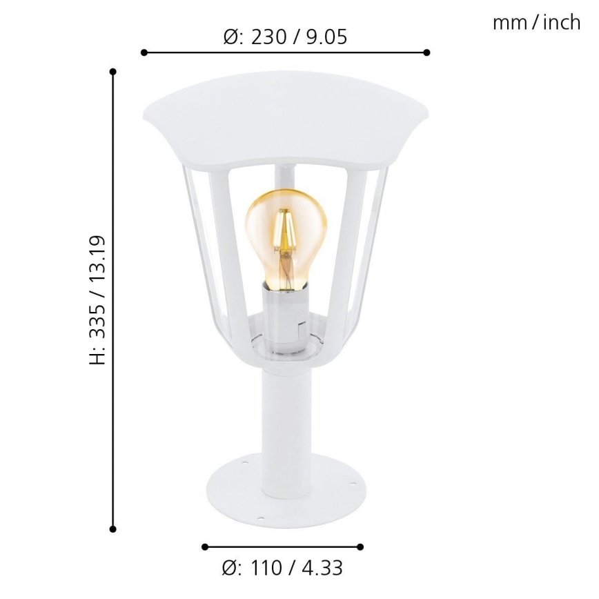 Eglo 98117 - Utomhuslampa MONREALE 1xE27/60W/230V IP44 hight 335 vit