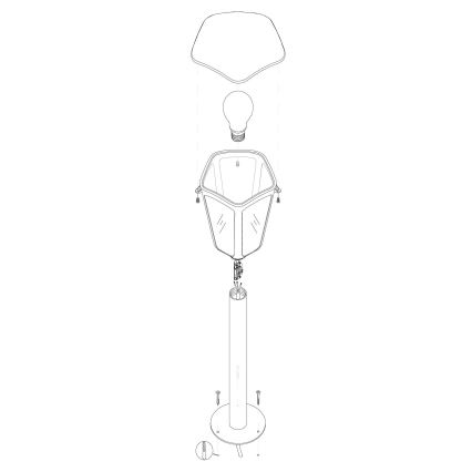 Eglo 98117 - Utomhuslampa MONREALE 1xE27/60W/230V IP44 hight 335 vit