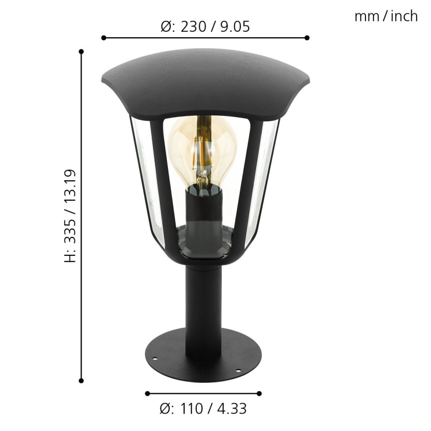 Eglo 98122 - Utomhuslampa MONREALE 1xE27/60W/230V IP44 hight 335 svart