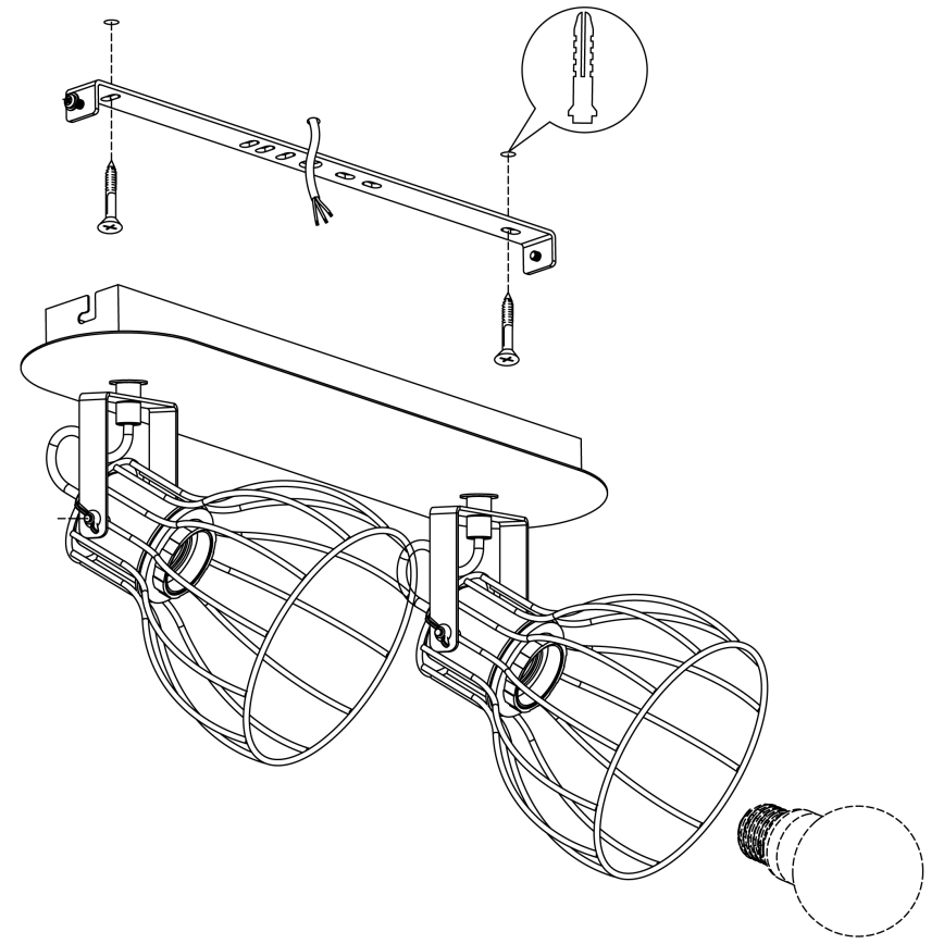Eglo 98135 - Spotlight SAMBATELLO 2xE27/40W/230V
