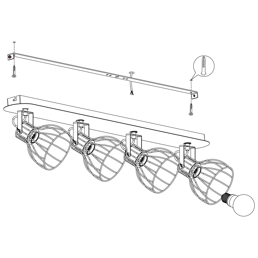 Eglo 98137 - Spotlight SAMBATELLO 4xE27/40W/230V