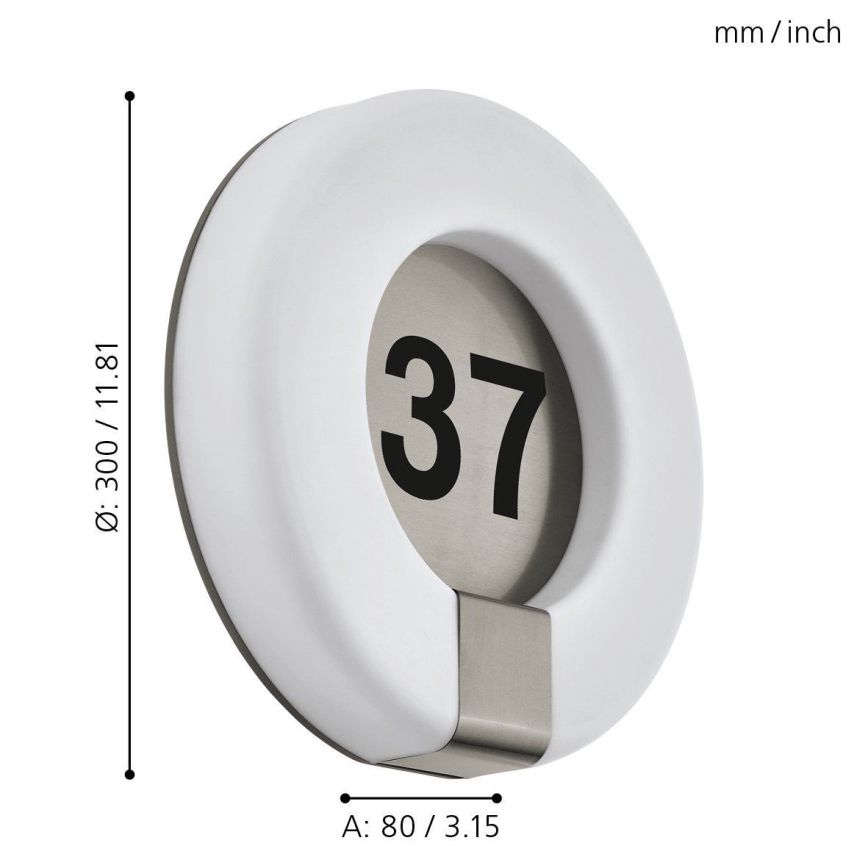 Eglo 98145 - LED Ljusreglerad hus number MARCHESA-C LED/15W/230V IP44
