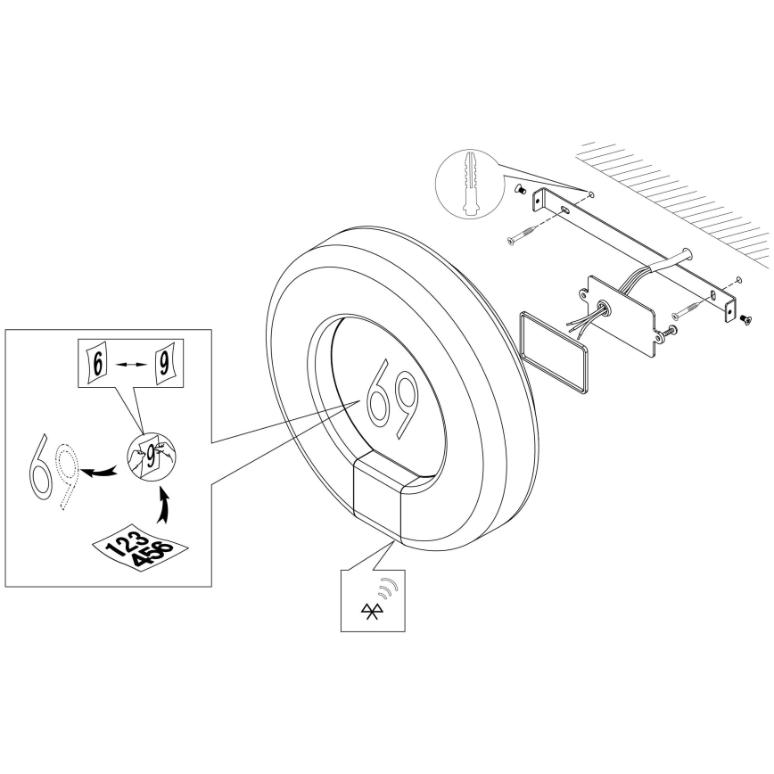 Eglo 98145 - LED Ljusreglerad hus number MARCHESA-C LED/15W/230V IP44