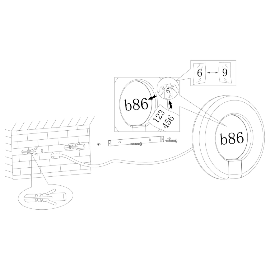 Eglo 98147 - LED husnummer MARCHESA LED/15W/230V IP44