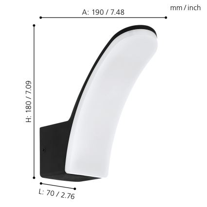 Eglo 98148 - LED Utomhus Väggbelysning FIUMICINO LED/11W/230V IP44