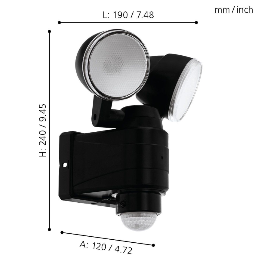 Eglo 98189 - LED Utomhusbelysning med sensor CASABAS 2xLED/4W/4xLR14 IP44