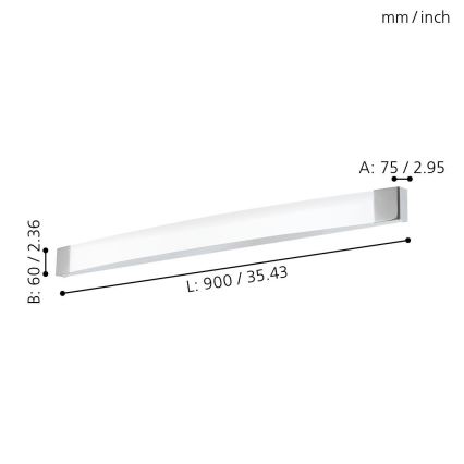 Eglo 98193 - LED Badrumsbelysning vägg SIDERNO LED/24W/230V IP44
