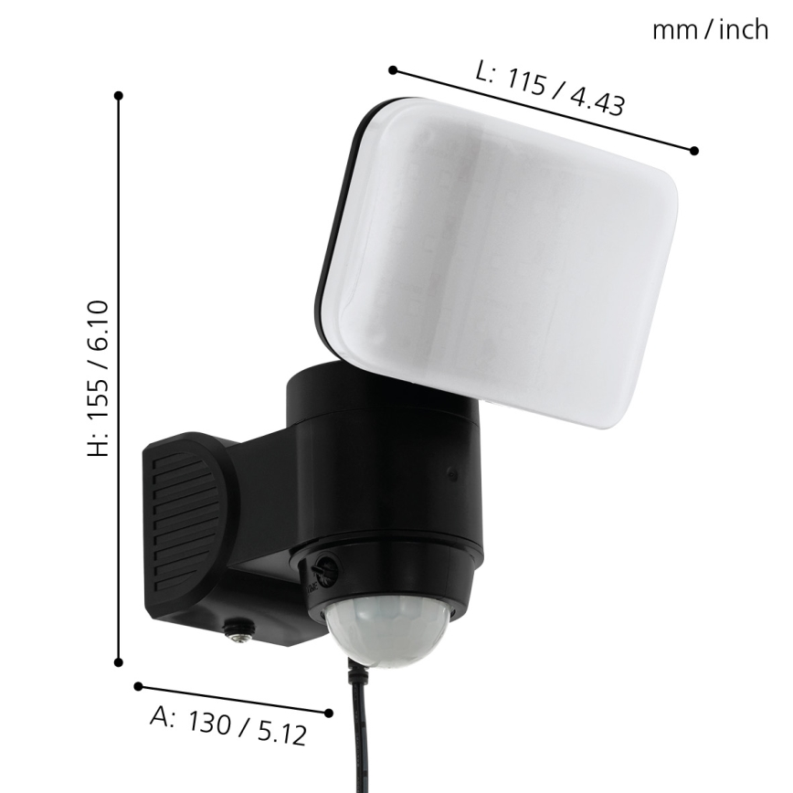 Eglo - LED solcell väggbelysning med sensor LED/3,7V 1800 mAh IP44