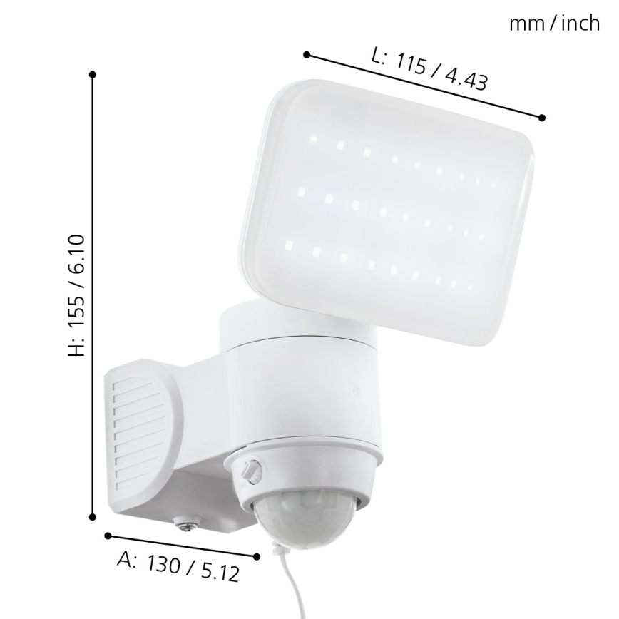 Eglo - LED solcell väggbelysning med sensor LED/3,7V 1800 mAh IP44