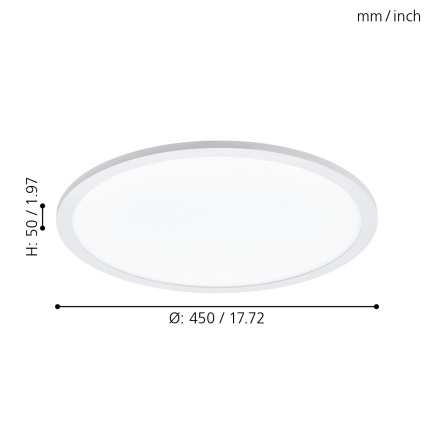 Eglo 98208 - LED Dimbar Takbelysning SARSINA-A LED/19,5W/230V + Fjärrkontroll