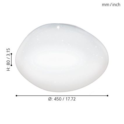 Eglo 98227 - LED Dimbar Takbelysning SILERAS-A LED/24W/230V + Fjärrkontroll 