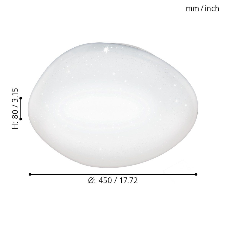 Eglo 98227 - LED Dimbar Takbelysning SILERAS-A LED/24W/230V + Fjärrkontroll 