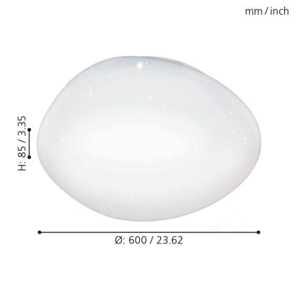Eglo 98228 - LED Dimbar Takbelysning SILERAS-A LED/36W/230V + Fjärrkontroll 