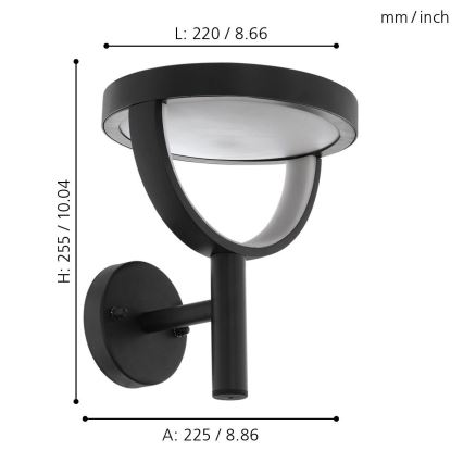 Eglo 98234 - LED Utomhus Väggbelysning FRANBilI-C LED/15W/230V IP44
