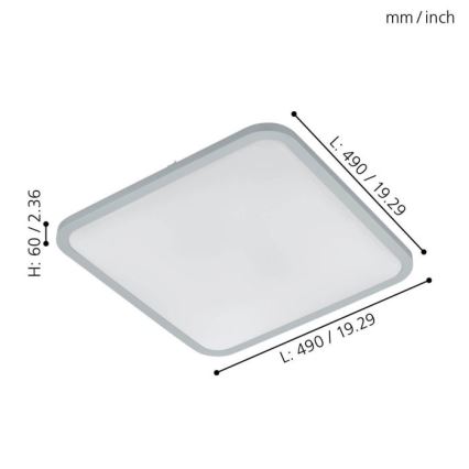 Eglo 98258 - LED Dimbar Takbelysning COGOLETO LED/30W/230V + Fjärrkontroll 