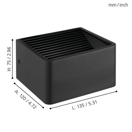 Eglo - LED vägglampa för utomhusbruk LED/6W/230V IP44