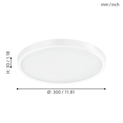 Eglo 98293 - LED Dimbar Takbelysning FUEVA-A LED/20W/230V + Fjärrkontroll