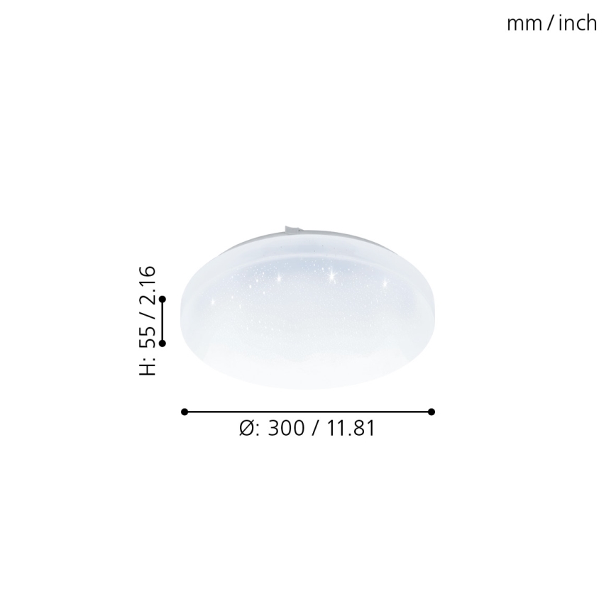 Eglo 98294 - LED Dimbar Badrumsbelysning FRANIA-A LED/12W/230V IP44 + Fjärrkontroll 