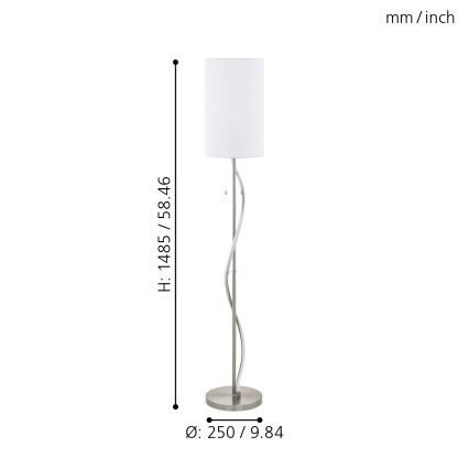 Eglo - LED golvlampa 1xE27/60W/230V + LED/11,8W