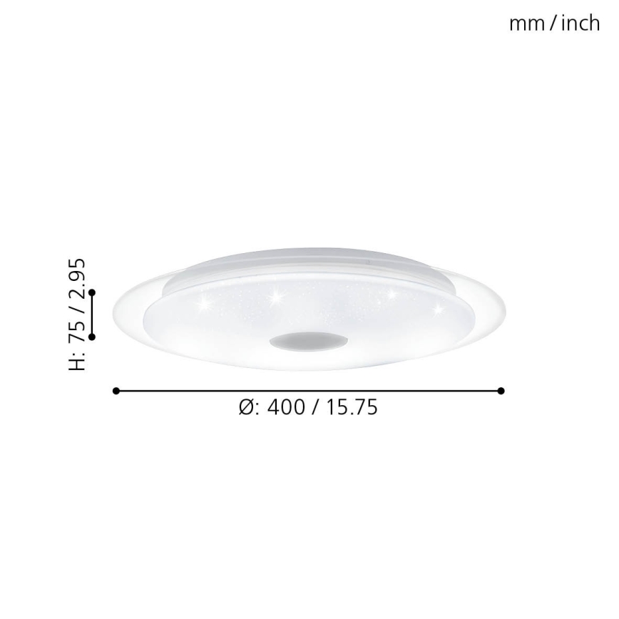 Eglo 98323 - LED Dimbar Takbelysning LANCIANO LED/24W/230V + Fjärrkontroll 