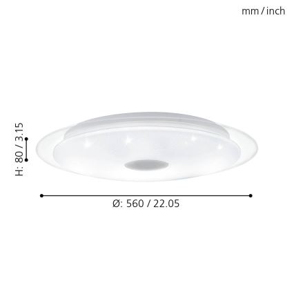 Eglo - LED dimbar taklampa LED/36W/230V + fjärrkontroll