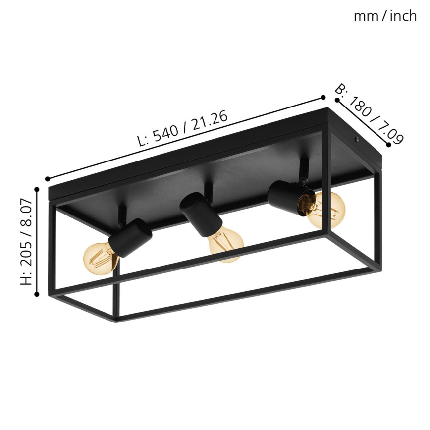 Eglo 98333 - Takbelysning SILENTINA 3xE27/40W/230V