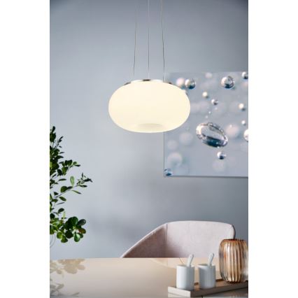 Eglo - LED RGB Ljusreglerad ljuskrona på textilsladd OPTICA-C LED/21W/230V diameter 37,5 cm