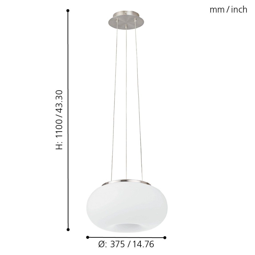 Eglo - LED RGB Ljusreglerad ljuskrona på textilsladd OPTICA-C LED/21W/230V diameter 37,5 cm
