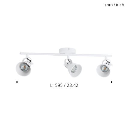 Eglo 98395 - LED Spotlight SERAS 3xGU10/3,3W/230V