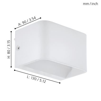 Eglo - LED väggbelysning LED/6W/230V 3000K vit