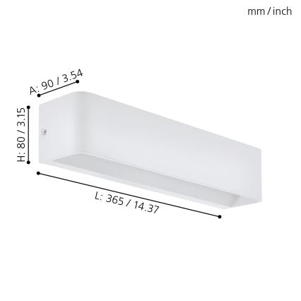 Eglo 98423 - LED Väggbelysning SANIA LED/12W/230V