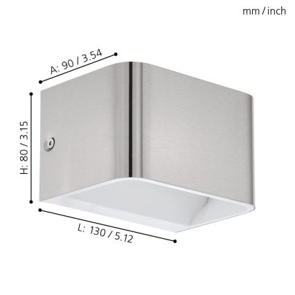 Eglo - LED väggbelysning LED/6W/230V 3000K matt krom