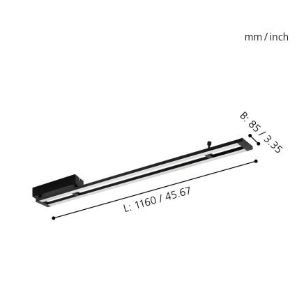 Eglo 98491 - LED Dimbar Takbelysning AMONTILLADO LED/27W/230V