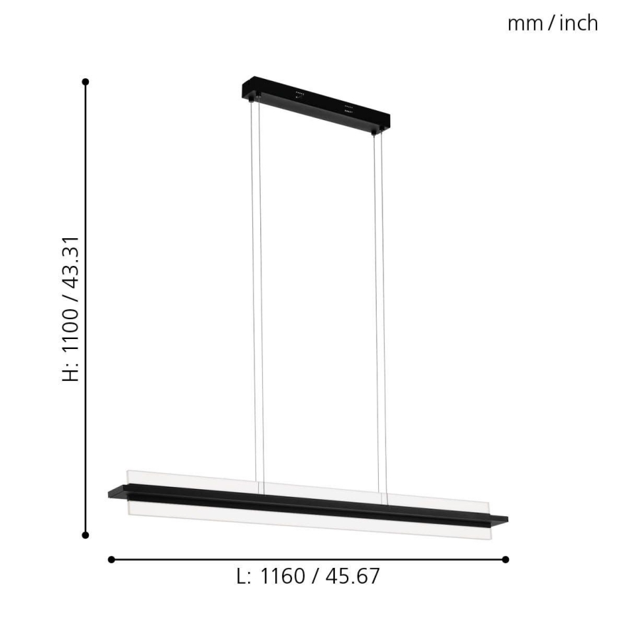 Eglo 98495 - Dimbar LED-ljuskrona med snöre SPADAFORA LED/14,5W/230V