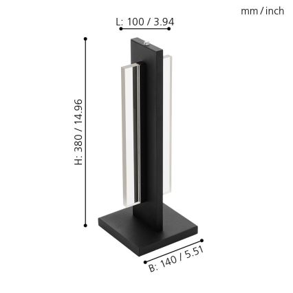 Eglo 98497 - LED Dimbar Bordslampa SPADAFORA LED/15W/230V